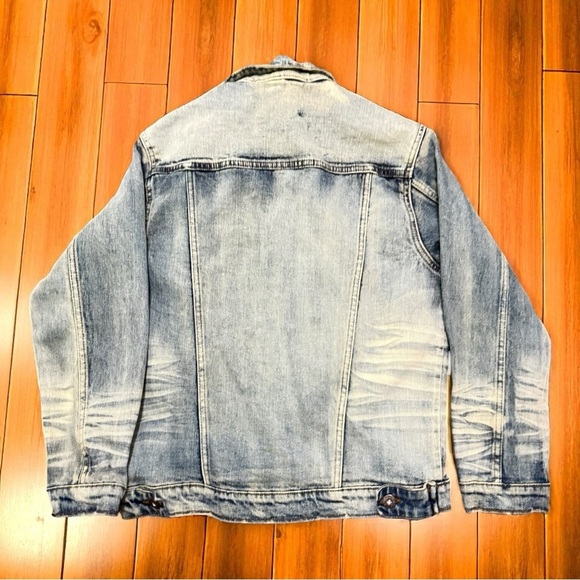 🧢 Evolution in Design Youth Denim Jacket Sz L (14–16) Distressed Look - Picture 13 of 13